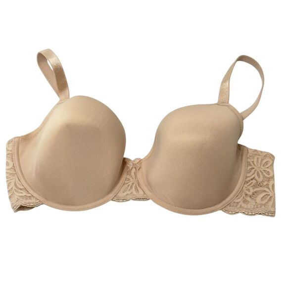 Wacoal Bra 38DD All Dressed Up Contour Underwire Seamless Bra Black 853166 Beige - Picture 1 of 10
